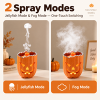 Diffuseur d'arômes de citrouille d'Halloween USB silencieux avec minuterie, décoration de table, diffuseur ultrasonique d'huiles essentielles