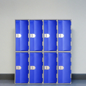 ตู้ล็อกเกอร์พลาสติก HDPE สีสันสดใสสำหรับห้องนอน ตู้เสื้อผ้าโรงเรียน/โรงยิมที่ทนทาน พร้อมกุญแจอิเล็กทรอนิกส์ ตู้ล็อกเกอร์พลาสติกแบบดั้งเดิมคุณภาพเยี่ยม - Product Image 2