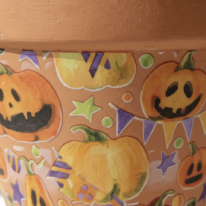 Vaso in Ceramica con Motivo Zucca <span class=keywords><strong>di</strong></span> Halloween, Fioriera in Terracotta per <span class=keywords><strong>Piante</strong></span> da Interno ed Esterno, Giardino e Balcone - Product Image 3