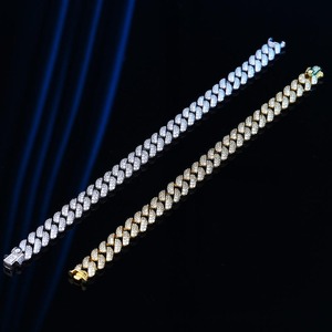 Bracelet cubain tendance en argent et moissanite, très demandé, bijoux de luxe unisexe pour usage quotidien, cadeau de fête, disponible, prix export - Product Image 3