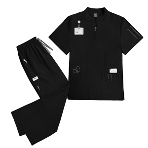 42108 fermeture éclair col unisexe concepteur médical Scrubs pour hommes marque médical Scrubs hôpital personnel infirmière uniforme - Product Image 1