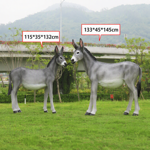 Escultura de burro de fibra de vidrio OEM ODM, suministro de fábrica, estatua de animal de granja personalizada para exhibición en jardín, césped, patio, granja y rancho - Product Image 4
