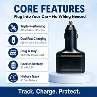 Keson KS201 Chargeur de voiture 4G Traceur GPS Plug and Play Global 16 Bandes LTE Antenne intégrée SOS GPS Beidou CE Vente en gros OEM
