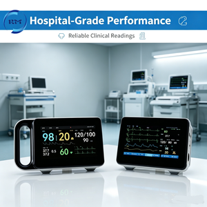 Moniteur portable multi-paramètres ECG et tension artérielle 7 pouces, étanche, pour les rondes en <span class=keywords><strong>salle</strong></span>, les transferts d'ambulances et la surveillance des signes vitaux des patients - Product Image 3
