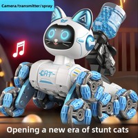 Robot Anjing Plastik 8 Roda, Kontrol Gerakan Cerdas, Mainan Robot Mekanik Elektrik, Kucing Elektrik, Mainan Anak Pintar