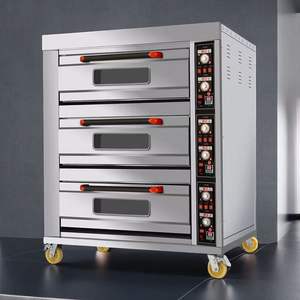 Horno <span class=keywords><strong>2</strong></span> cubiertas 4 bandejas Cocina de gas eléctrica 5 Placas y parrilla Pizza especial natural de alta temperatura en restaurantes - Product Image 3