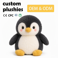 Jouets en peluche personnalisés à partir de photos, création sur mesure, petits lots, faible MOQ, fabrication d'échantillons, adorables jouets en peluche pingouin