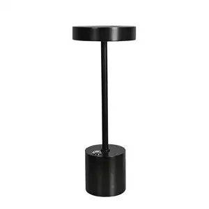 Lampe de Table Led sans fil noire Rechargeable, décoration moderne, chambre à coucher, lecture, Mini lampe de Table Portable