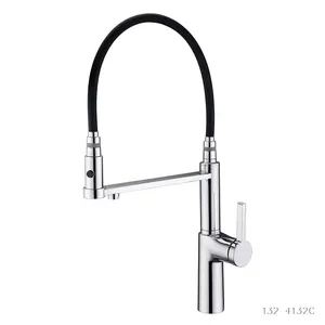 AMAXO Kitchen Sink Tap Single Hole Single Handle Hot Cold Water Pull Down Copper Kitchen Faucet