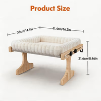 Hamac de fenêtre pour chat en bois avec nid en peluche, design classique et moderne, Noël, pour chats de petite et moyenne taille