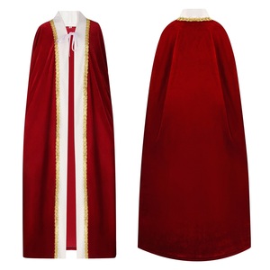 Nouvelle cape royale rouge avec bordure blanche, costume de <span class=keywords><strong>prince</strong></span> royal <span class=keywords><strong>pour</strong></span> Halloween, Noël et spectacles de théâtre - Product Image 1