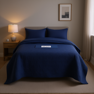 Set Copripiumino Reversibile Navy Twin Twin XL, 3 Pezzi, Motivo Tinta Unita, per Tutte le Stagioni, Biancheria da Letto - Product Image 2
