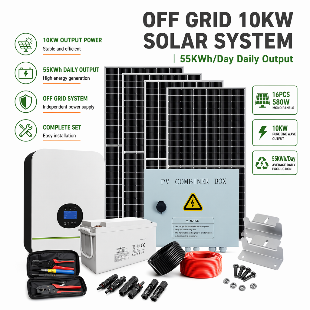 1KW-10KW Off Grid Solar Generator System 55kWh/Day Output Home Solar Power Kit With Optional Lithium & Gel Battery · image 1