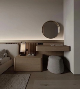 Cómoda de Madera Minimalista Personalizada <span class=keywords><strong>con</strong></span> <span class=keywords><strong>Espejo</strong></span> Iluminado, Mesa de Noche, Tocador, Muebles de Dormitorio - Product Image 4