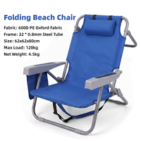 Chaise longue de plage pliable légère et personnalisable pour l'extérieur, avec dossier réglable multi-positions – Mobilier de camping et de loisirs portable
