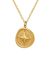 Collier à breloques étoile du nord étanche en acier inoxydable plaqué or 18 carats pour couples pendentif à chaîne de chandail à la mode