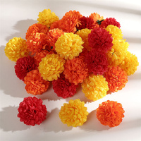 Têtes de fleurs artificielles en soie de 4,5 cm, type hydrangea et chrysanthème, pour épingles à cheveux DIY, chapeaux de mariage, sacs à dos et décorations.