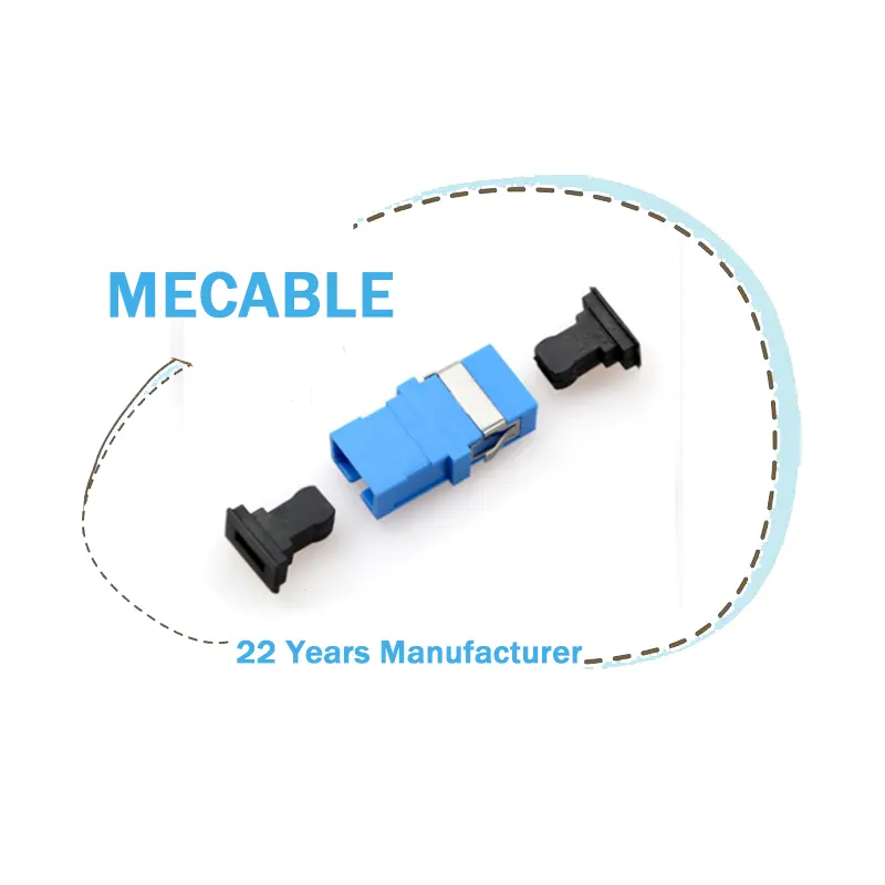 22 years Mecable manufacturer sc fc apc upc simplex fiber optic adapter connector for patch cord