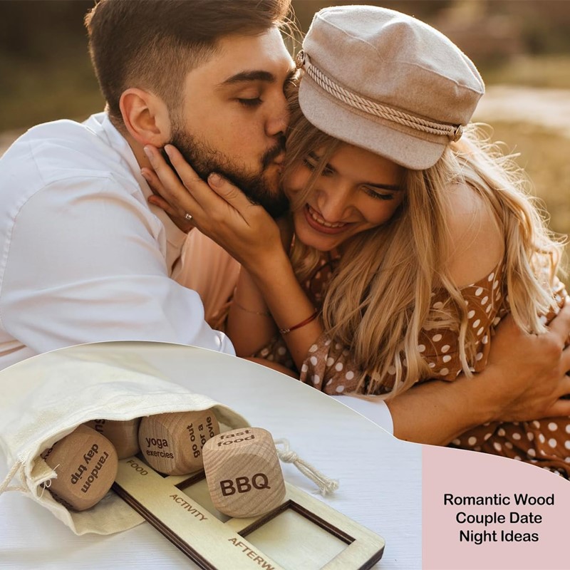 Lovers Decision Würfel – 2-teiliges Set Aus Holz, 4 Cm Groß, Für Romantische Spiele & Entscheidungshilfen