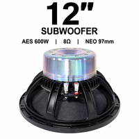 Haut-parleur professionnel de médiums et de basses au néodyme de 12 pouces, 600W AES, haute sensibilité, pour systèmes Line Array et de monitoring