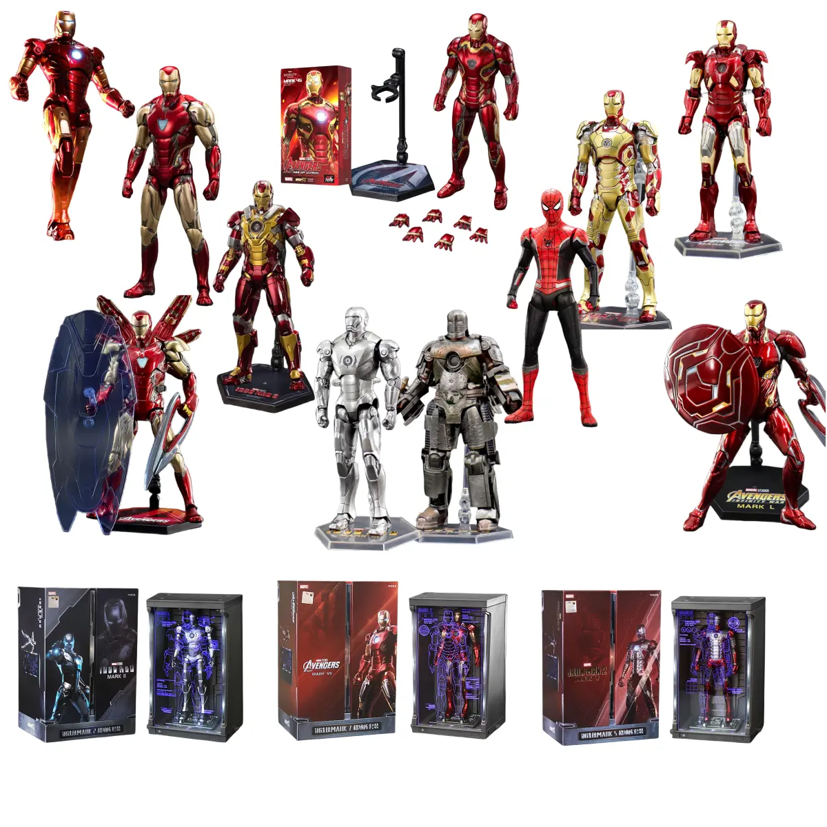 48 types Iron-Man spiderman Detachable model with movable joints PVC Toy Marvels characters Action Figures for Gift