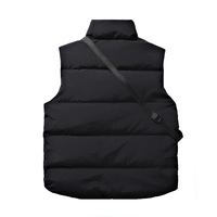 Gilet unisexe blanc sans manches en polyester rempli col montant extérieur d'automne Logo personnalisé fermeture éclair grande taille veste pratique