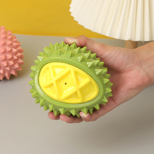 Nouveau jouet pour chien en caoutchouc en forme de durian, jouet sonore à mordre, série fruits, pour le nettoyage des dents des animaux de compagnie - Product Image 3
