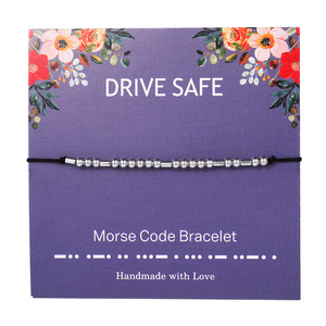 Pulsera de San Valentín SC 2023 para mujer, brazalete hecho a mano, ajustable, con varios sabores, código Morse, con tarjetas - Product Image 4
