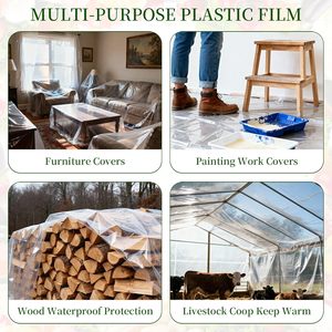 <b>Greenhouse</b> <b>Plastic</b> Sheeting 10x35 Ft Transparent UV Resistant Waterproof Cover For Winter Gardening - Product Image 4
