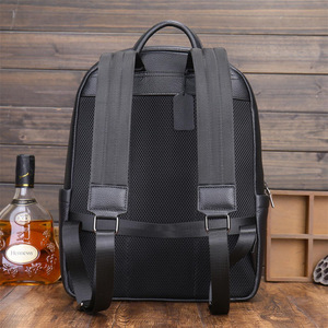 Factory Drop Shipping Low Price <strong>Black</strong> Full Grain Leather Business <strong>School</strong> Back Pack Real Cowhide Genuine Leather Laptop <strong>Backpack</strong> - Product Image 2