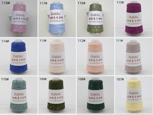 50 grammi, 3 <span class=keywords><strong>millimetri</strong></span>, filato di cotone puro con paillettes, tessuto a mano, 400 metri. Sono disponibili diversi colori per la selezione. - Product Image 5