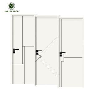 Moderne Holzmaserung Innentür WPC-Verbundstoff Zimmertür Maßgefertigte Tür für Hotel Apartment Innen-Holztür - Product Image 3