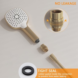 Cầm tay kép vòi hoa sen vòi chải vàng RV Hose dòng chảy restrictor PLC vòi hoa sen đầu đóng van điều khiển va-phòng tắm shattaf - Product Image 5