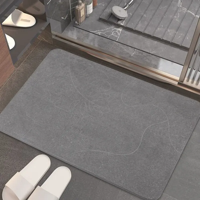 Customization Luxury carving diatomaceous stone bath mat custom logo quick drying stone bath mats for kitchen