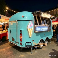Delicioso Remolque de Comida Totalmente Equipado para Helados, Camión de Comida Móvil para Helados