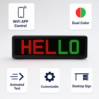 Letrero LED P10 Personalizado con Mensaje Desplazable, Control por WiFi a través de Aplicación, Texto Animado, Letrero de Escritorio de Doble Color