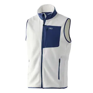 Wholesale Winter Custom Jacket Polar Fleece Vest Men 100% Polyester Fishing Hunting Windproof Vest Men Black Fleece Vest