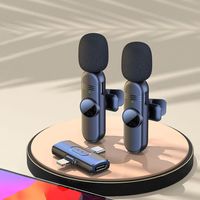 Microphone Lavalier Cardioïde Sans Fil 2-en-1 en Métal avec Réduction de Bruit Type-C/Pour iPhone Léger Portable Mini Micro pour Vlog