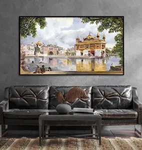 The Golden Temple, Amritzur, India Oil Painting Handmade canvas wall art painting