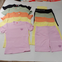 Ensembles de shorts pour femmes Y2k, logo personnalisé, coton de haute qualité, manches courtes avec shorts, vêtements pour femmes, ensembles de sport décontractés 2 pièces pour femmes