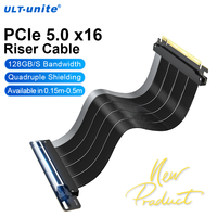 Câble Riser PCI ULT-unite pour GPU, Câble Riser PCI-E 5.0 16X, Câble d'Extension Riser PCIe 5.0 X16 avec Blindage EMI