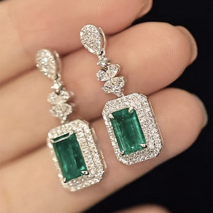 <b>Square</b> Cubic Zirconia Earrings for Women Elegant Sparkling Evening Jewelry - Product Image 4