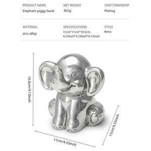 <span class=keywords><strong>Tirelire</strong></span> en alliage de zinc en forme de petit éléphant mignon, décoration de bureau pour enfants, cadeaux de décoration intérieure de haute qualité, marque personnalisée - Product Image 2