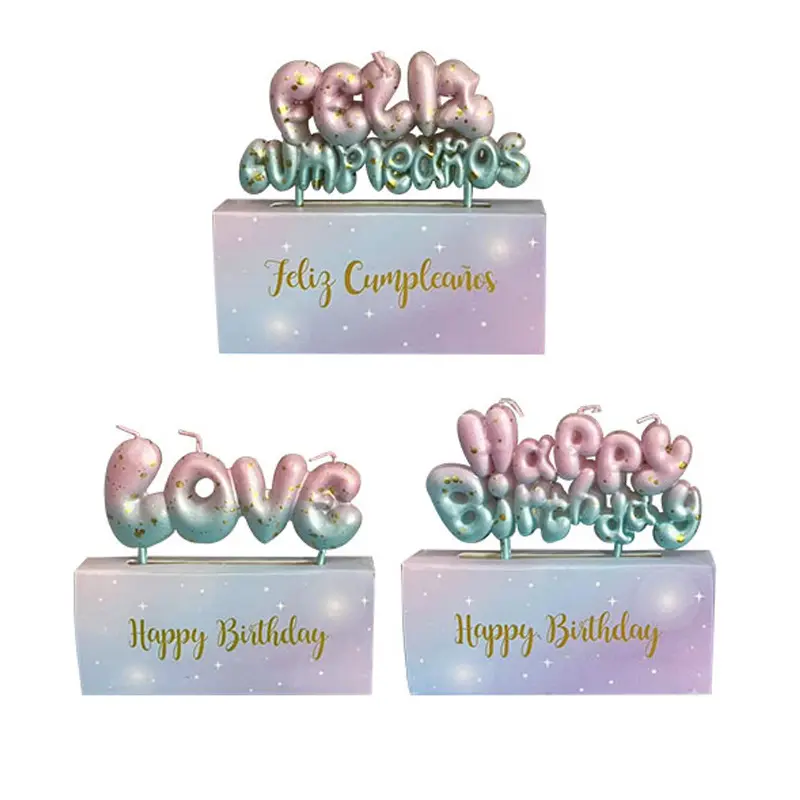 Mermaid-themed Gold-touch Letters Cake Candles for Birthday - Love Party Cake Decoration  Cake Toppers and Starry Sky Candles