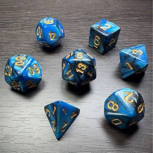 Ensemble de dés carrés écologiques en acrylique, 7 pièces/ensemble, pour Dungeons & Dragons D&D Pathfinder, jeux de rôle RPG - Product Image 4