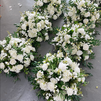Boules de fleurs artificielles J-FB113, centre de table, rose blanche, boule de fleurs pour mariage, centre de table floral, fleurs pour décoration de mariage