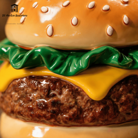 Escultura de Hamburguesa Gigante Personalizada de Fibra de Vidrio, Réplica Realista de Comida Rápida para Decoración de Restaurantes y Publicidad Exterior