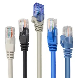 Putaran Datar Cat5E Cat6 Rj45 Patch Cord Kabel Jaringan Ethernet 0.5M-30M Patch Cord Harga