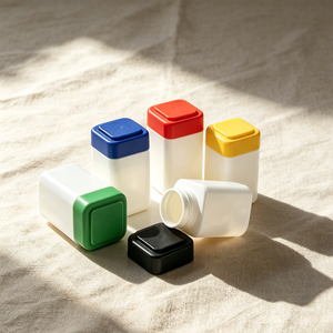 Botellas de Plástico para Almacenamiento de Medicamentos, Organizadores de Pastillas con Tapa de Rosca y Tapas Coloridas para Armarios del Hogar - Product Image 3