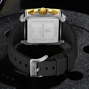 네비포스8064 쓰리 아이 식스 핀 패션 남성용 쿼츠 시계 패션 방수 실리콘 스트랩 야광 날짜 쿼츠 시계 남성용 - Product Image 6